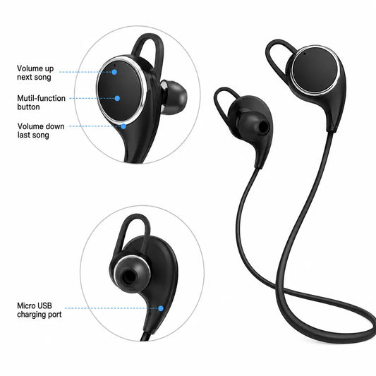 Orignal Wireless Headset Bluetooth Foldable On-Ear Headphone Wireless Earbuds Invisible Ultra Small Bluetooth Handfree for all cell phones