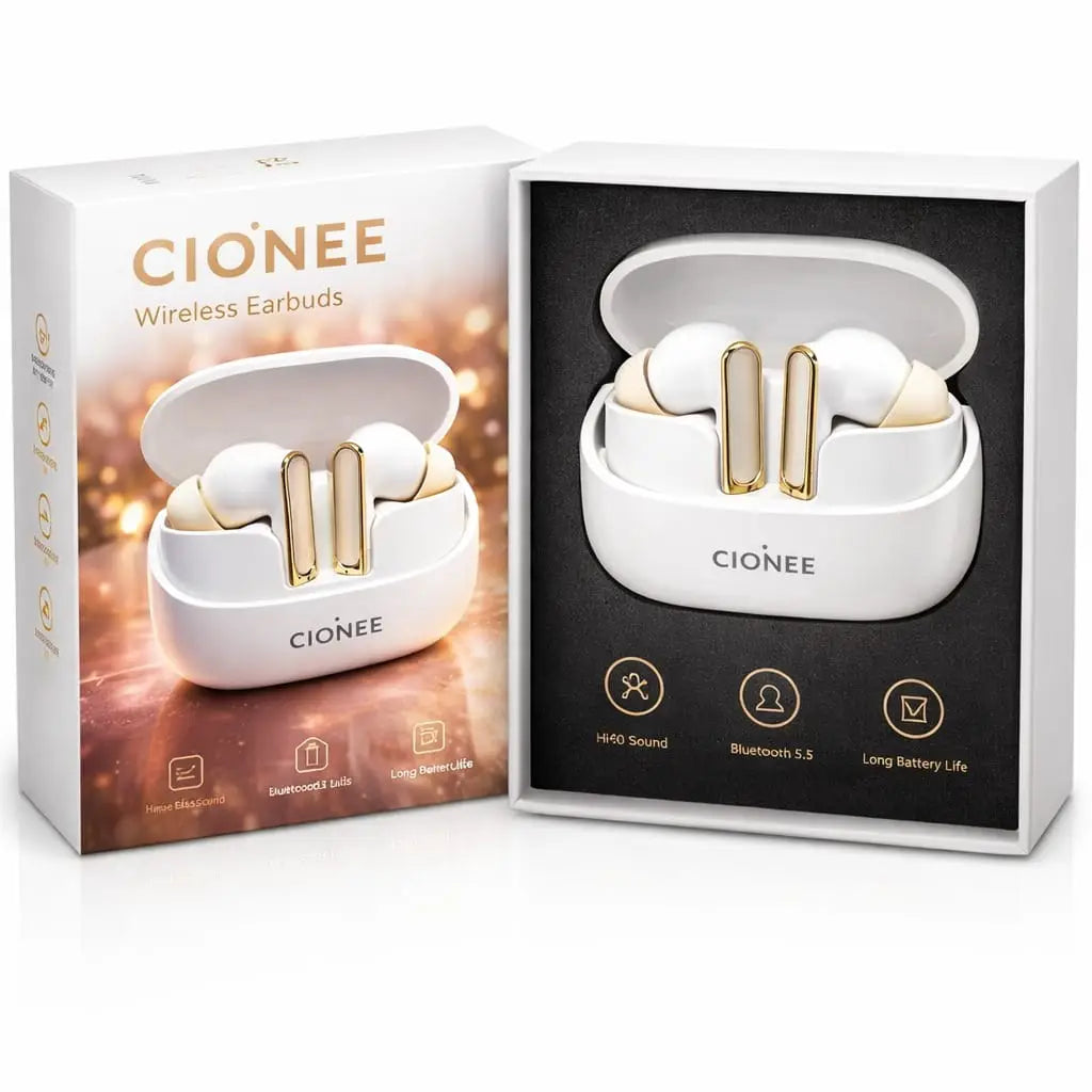 GIONEE True Wireless Earbuds Bluetooth 5.3 โ ENC Noise Reduction, Hi-Fi Stereo Sound, Touch Control, USB-C Fast Charging, IPX5 Waterproof