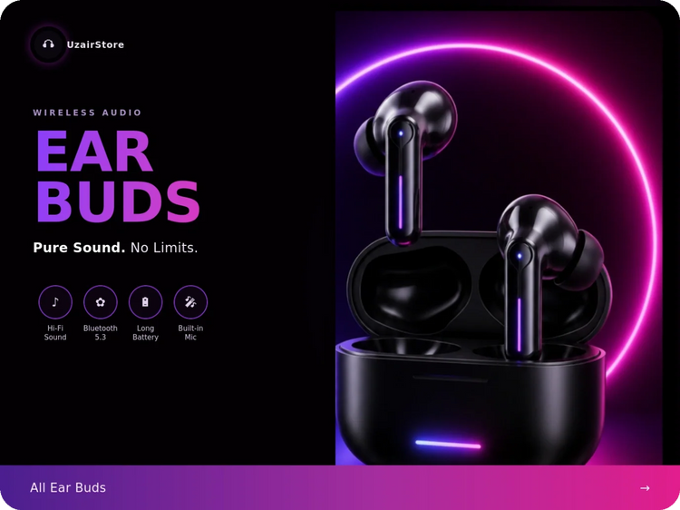 White Bluetooth 5.3 Noise-Cancelling Earbuds with Charging Case