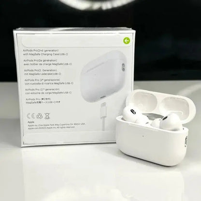 White Bluetooth 5.3 Noise-Cancelling Earbuds with Charging Case