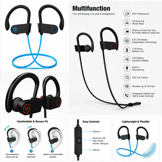 Wireless Bluetooth Headphones With | Mic Noise Cancelling Headsets Stereo Sound Earphones | Sports Gaming Headphones Supports