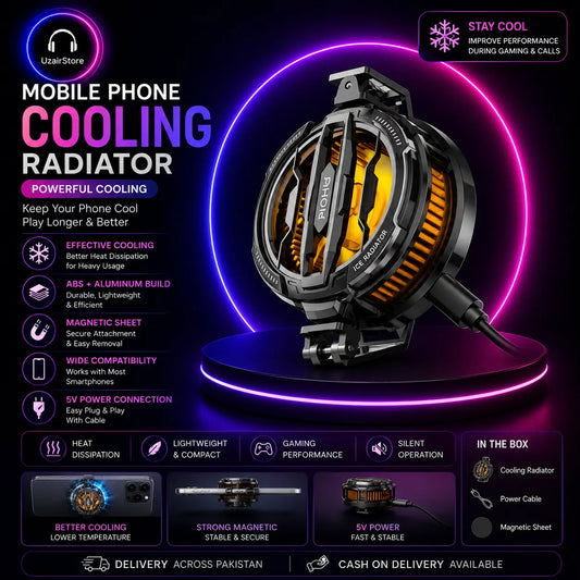 ❄️ Premium Mobile Phone Cooling Radiator – Black ❄️ UzairStore