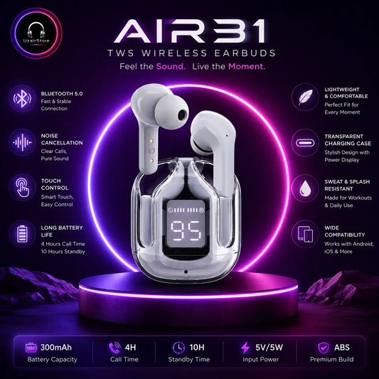 🎧 Air31 TWS Wireless Earbuds UzairStore