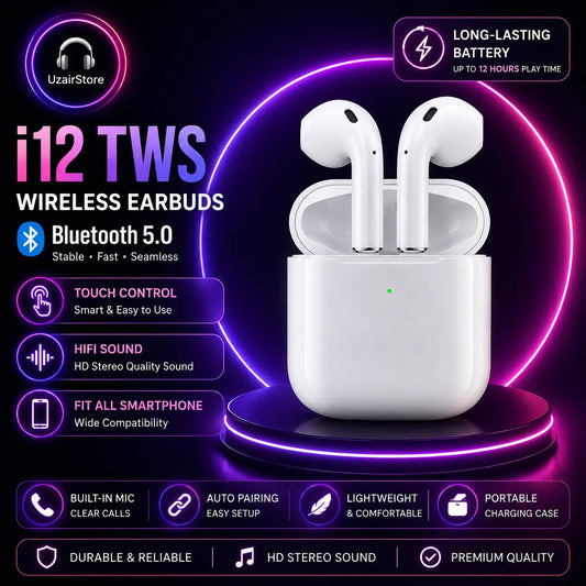 🎧 i12 TWS Wireless Earbuds UzairStore