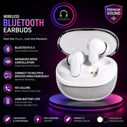 S50 TWS Wireless Bluetooth Earbuds V5.4 | Touch Control | Hi-Fi Stereo Sound | 30H Battery Backup | Charging Case