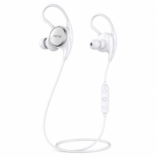 QCY Sports Wireless Bluetooth Earphones | Stereo Sound Earbuds with Mic & Ear Hook