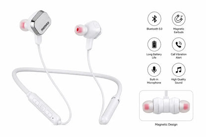REMAX Wireless Neckband Earphones – Bluetooth Stereo Headset with Magnetic Earbuds